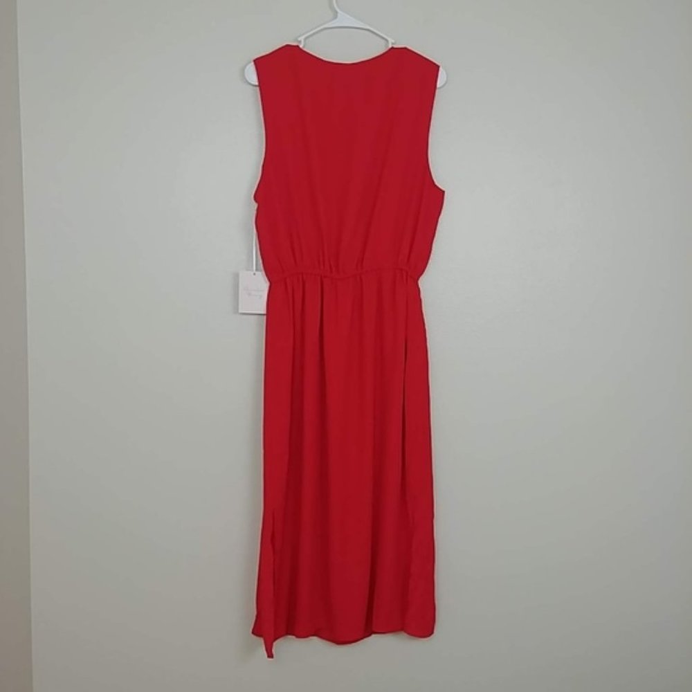 NWT Charles Henry Drawstring Scarlet Dress #3381 - Picture 7 of 8